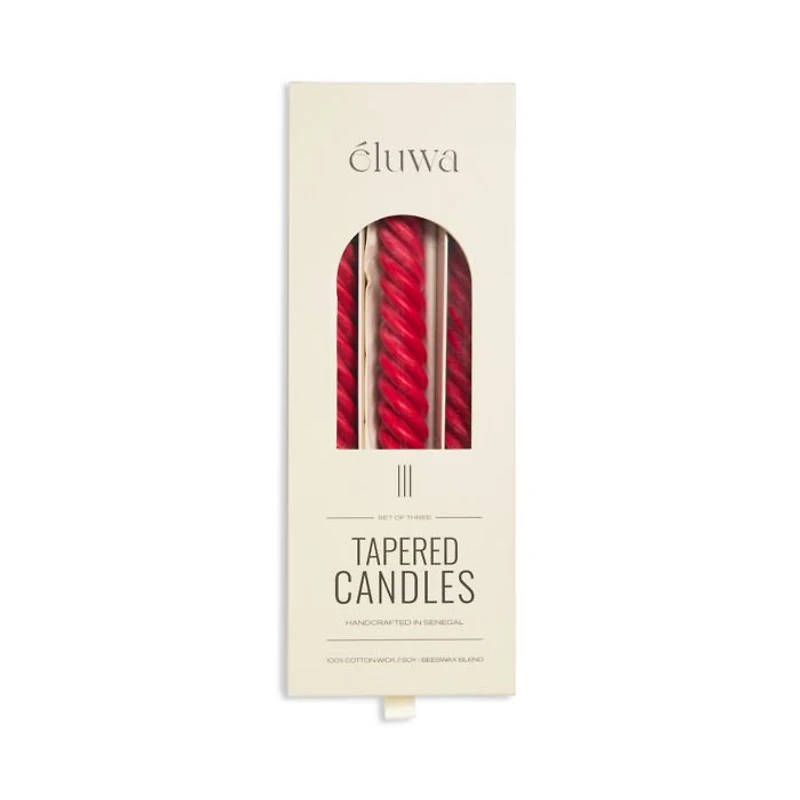Molua Tapered Swirl Candles, Set of 3