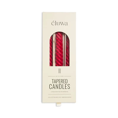 Molua Tapered Swirl Candles, Set of 3