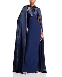 Safiyaa Alara Column Gown & Cape