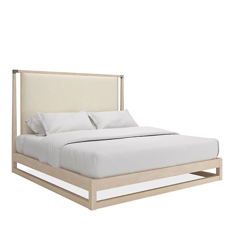 Caracole Classic Pinstripe Upholstered Light Bed