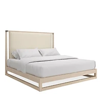 Caracole Classic Pinstripe Upholstered Light Bed