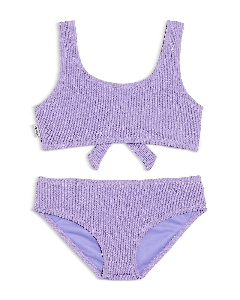 Limeapple Girls' Crinkle Self Tie Two Piece Swimsuit - Big Kid