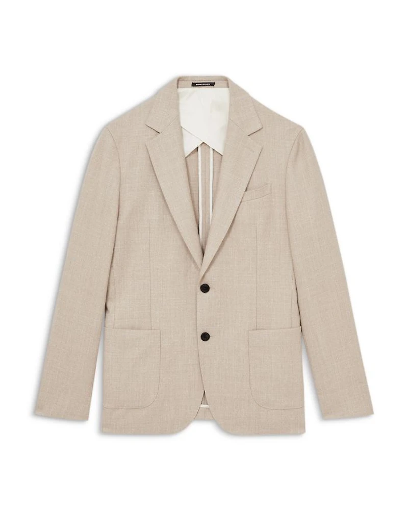 Stack Single Breasted Two Button Notch Textured Blazer