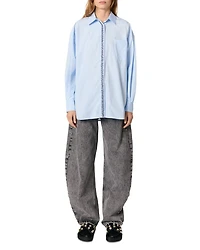 Poplin Rhinestone Shirt