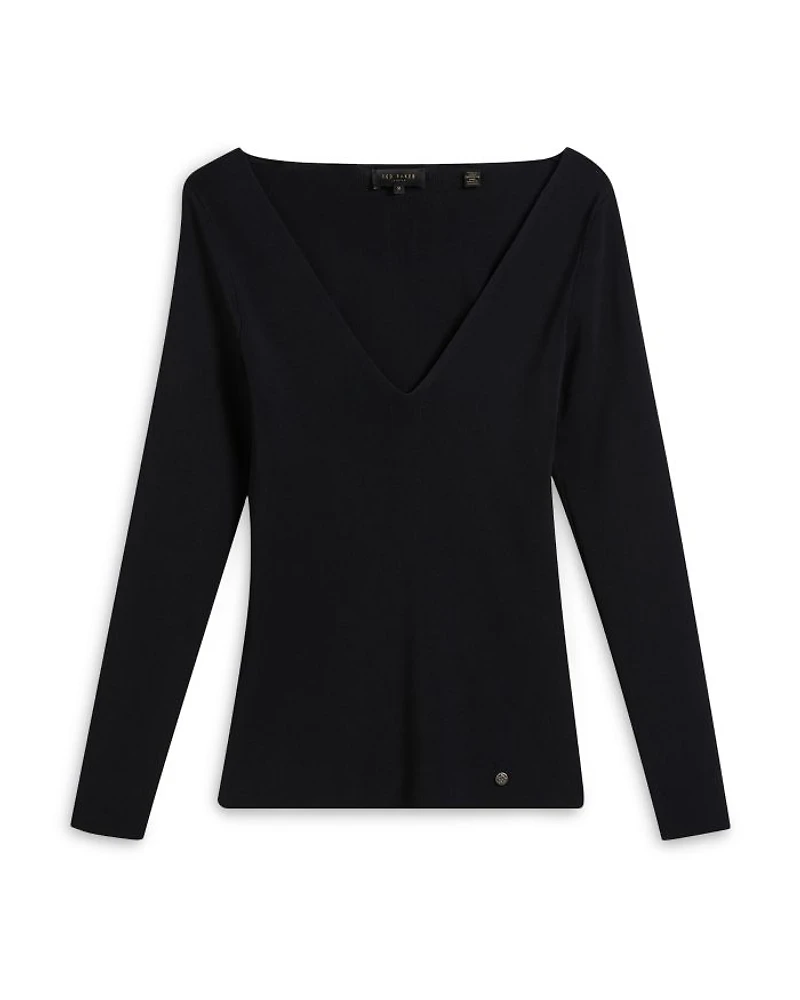 Cileste V Neck Knit Top