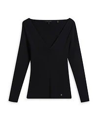 Cileste V Neck Knit Top