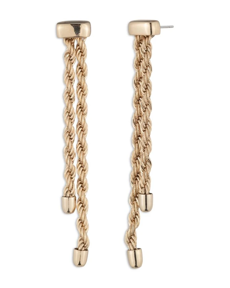 Linear Rope Chain Drop Earrings, 2.4"L
