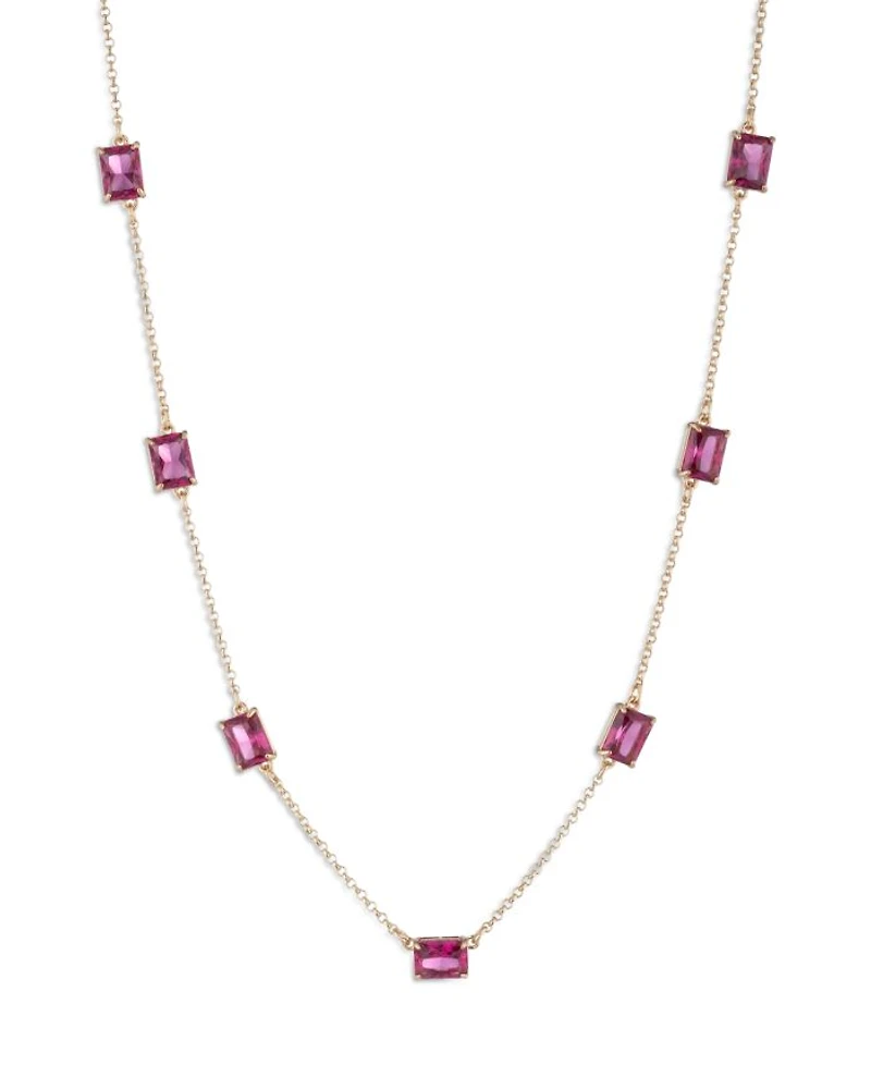Stone Station Collar Necklace, 16-19"