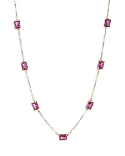 Stone Station Collar Necklace, 16-19"