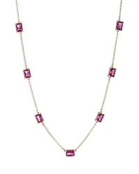 Stone Station Collar Necklace, 16-19"