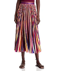 Farm Rio Diagonal Stripes Multicolor Midi Skirt