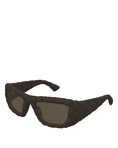 Bottega Veneta Intrecciato Oval Sunglasses, 56mm