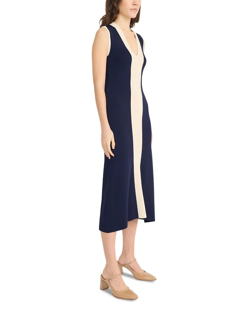 Contrast Stripe Midi Dress