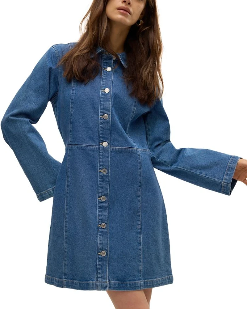 Long Sleeve Denim Mini Dress