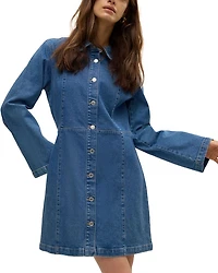 Long Sleeve Denim Mini Dress