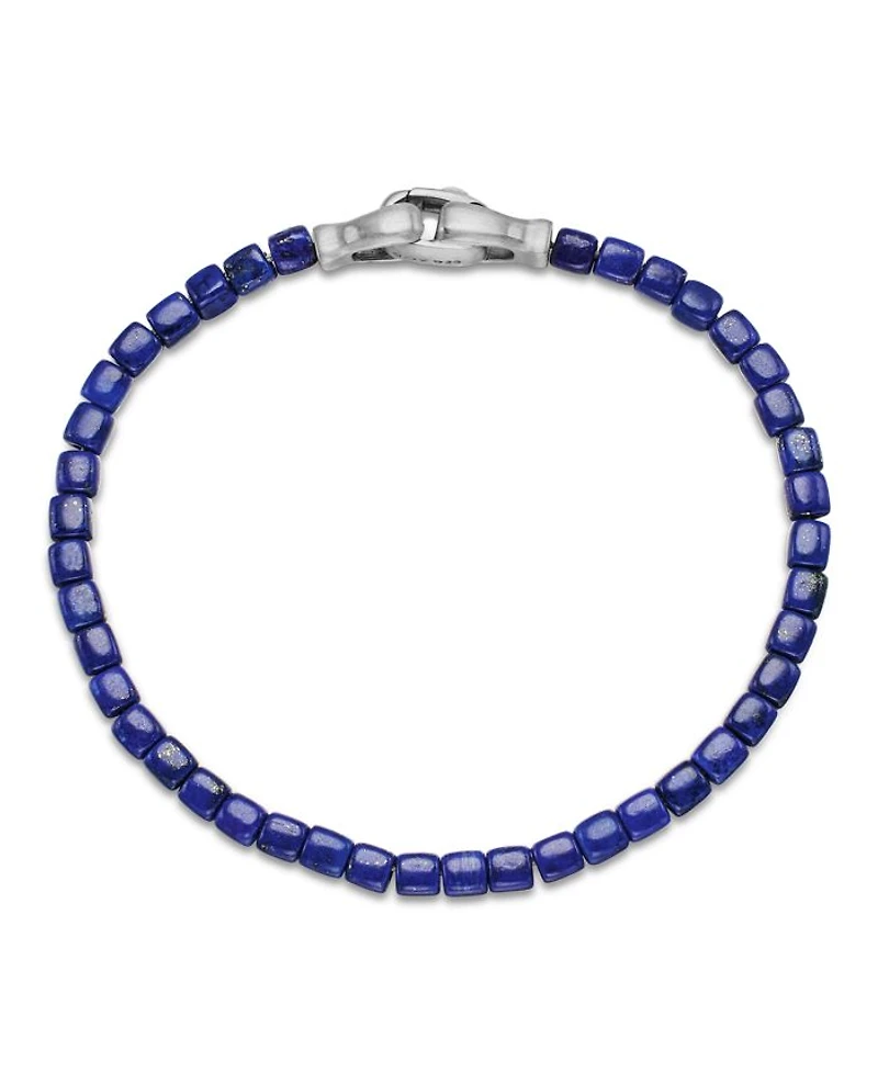 Men's Spiritual Beads Cushion Bracelet with Lapis Lazuli
