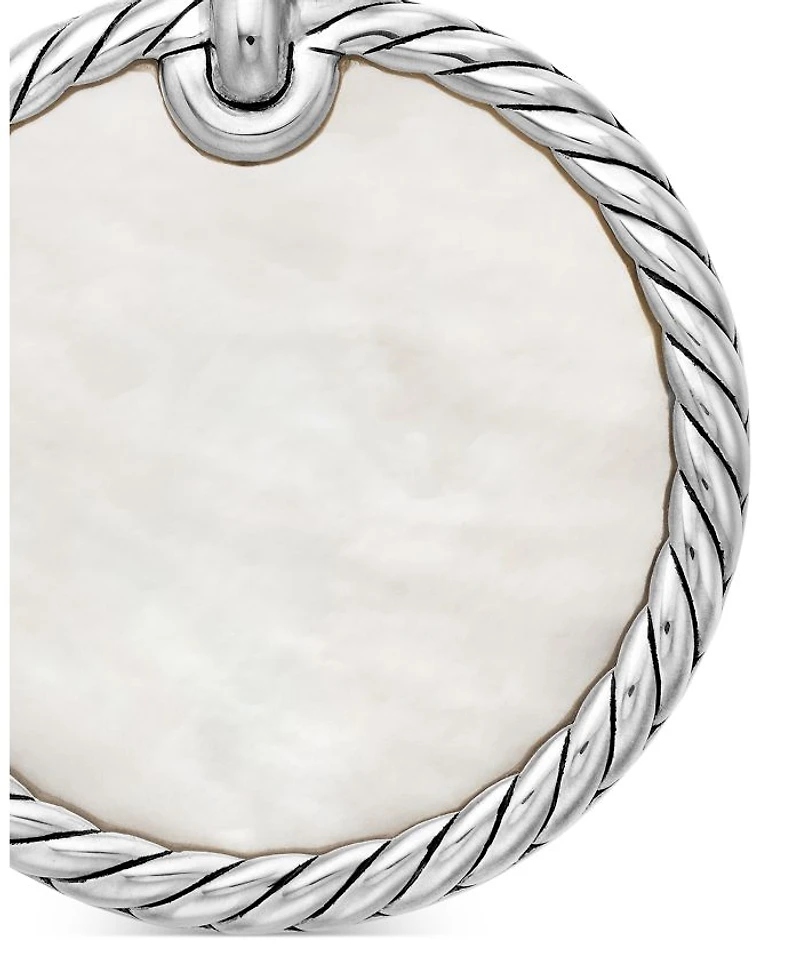 Sterling Silver DY Elements® Disc Pendant with Mother-of-Pearl & Diamonds