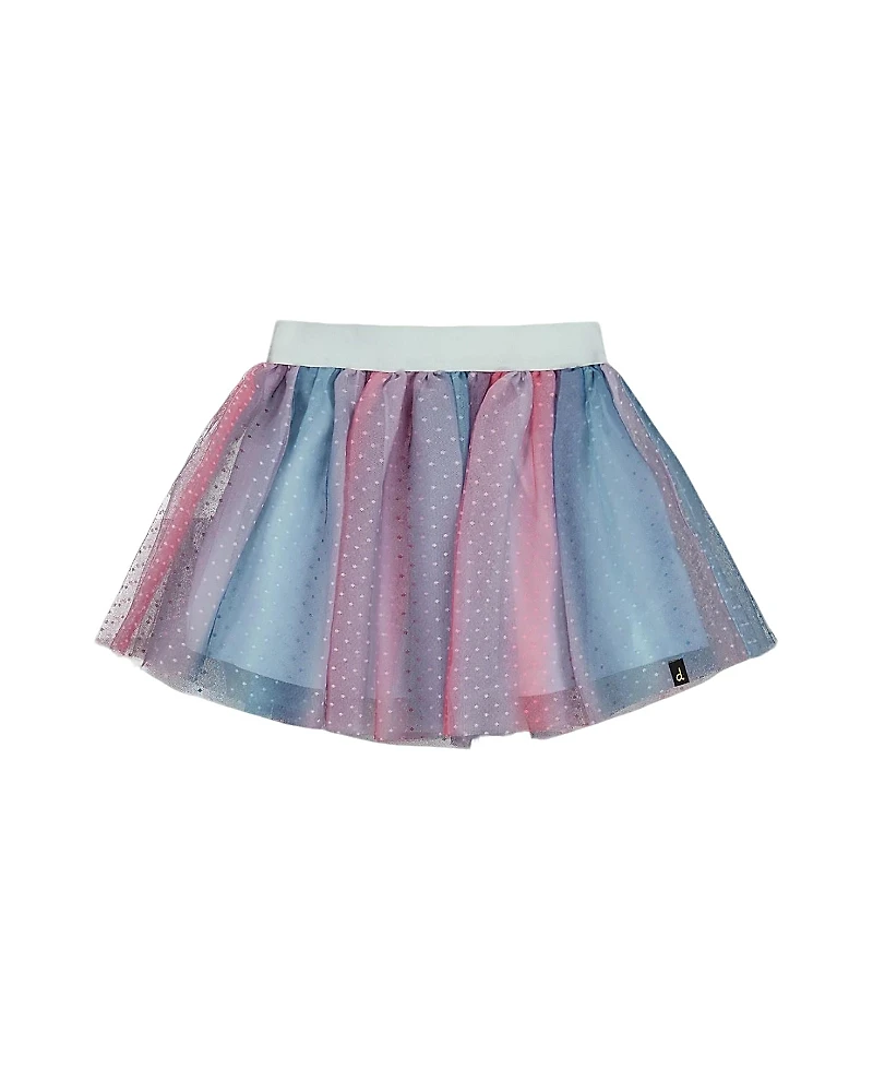 Deux par Deux Girls' Vertical Striped Tulle Skirt - Little Kid