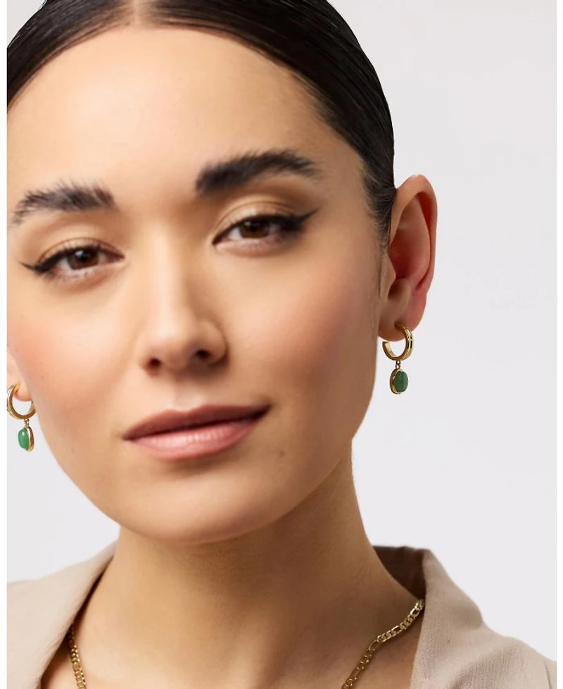 Dobby Gemstone Hoop Earrings