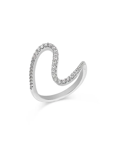 Diamond Wave Ring in 14K White Gold, 0.33 tcw