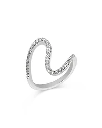 Diamond Wave Ring in 14K White Gold, 0.33 tcw