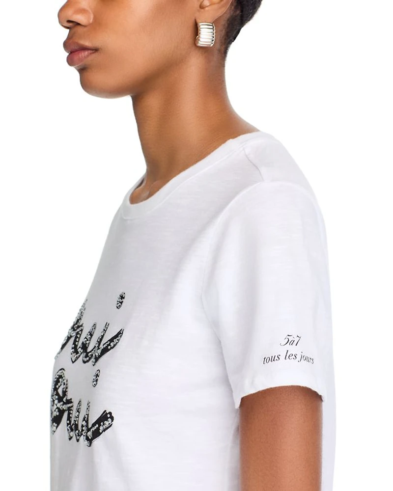 Rhinestone Oui Tee