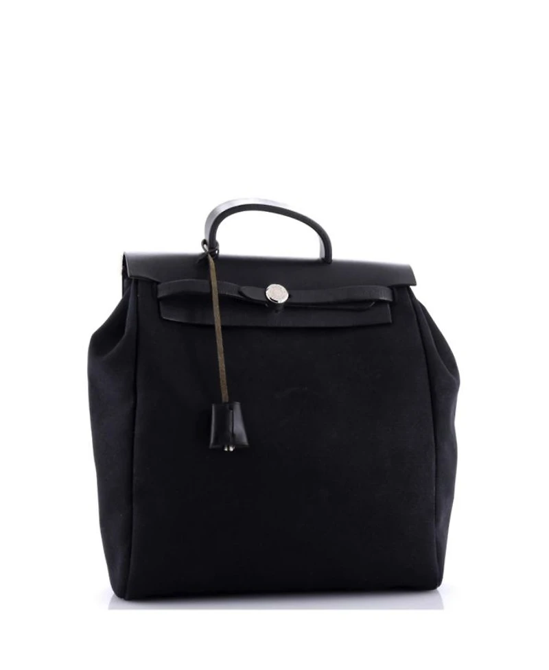 Herbag A Dos Zip Backpack Toile and Leather