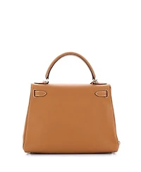 Kelly 28 Handbag Brown Clemence with Palladium Hardware
