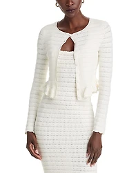 LoveShackFancy Rogan Crewneck Cardigan Sweater