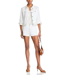 Turquoise Embellished Ceil Shorts