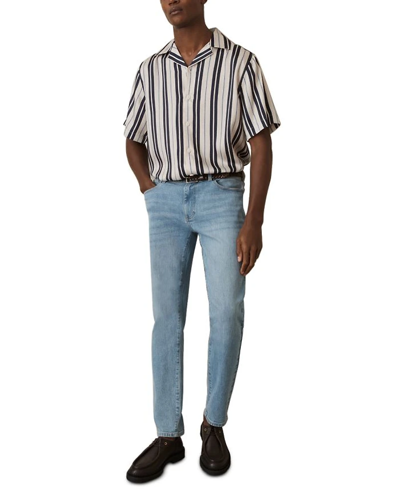 Amos Wide Stripe Print Cuban Shirt