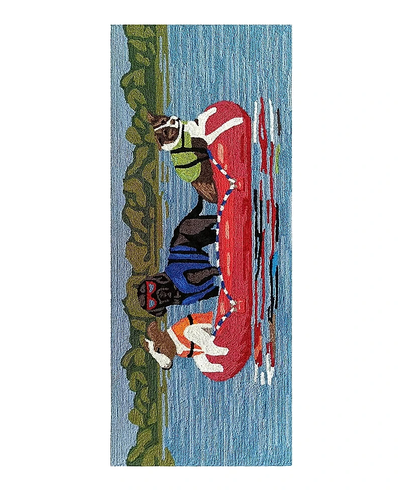 Liora Manne Frontporch Rafting Dogs Runner Area Rug, 2' x 5'