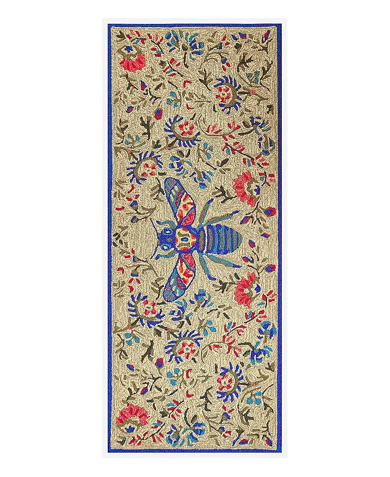 Liora Manne Frontporch Flora Bee Runner Area Rug, 2' x 5'