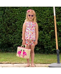 Girls' Leafy Floral Scalloped Short Set, Little Kid, Big Kid