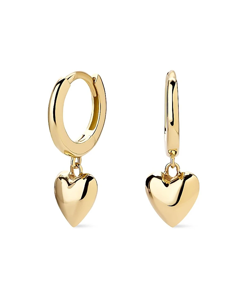 Ana Luisa Solid Gold Mini Heart Drop Earrings