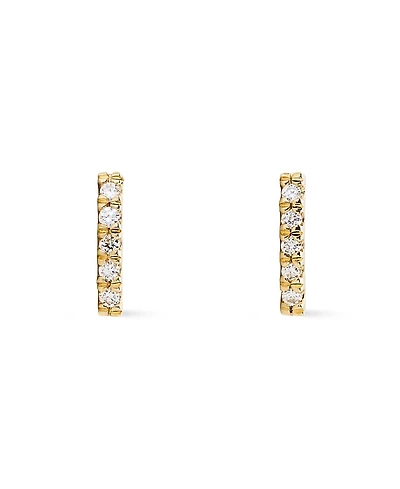Ana Luisa Gold Pave Lab-Grown Diamond Bar Stud Earrings