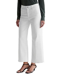 Saige Mid Rise Wide Leg Cropped Jeans Gallery White