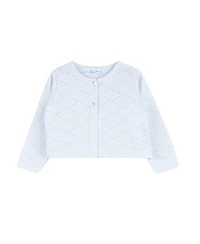 Feltman Brothers Girls' Diamond Pointelle Cropped Cardigan