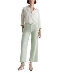 Saige High Rise Wide Leg Crop Jeans Pistachio
