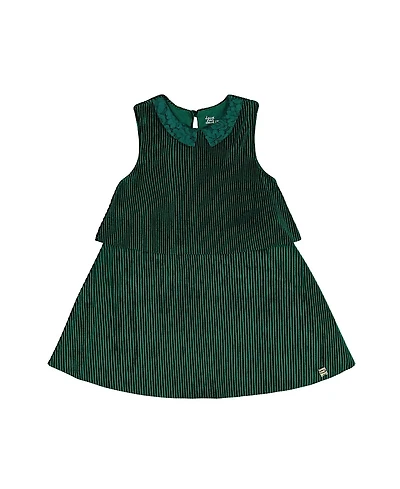 Deux par Girls' Sleeveless Dress with Eyelet Collar - Little Kid
