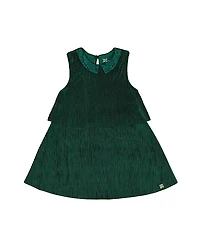 Deux par Girls' Sleeveless Dress with Eyelet Collar - Little Kid