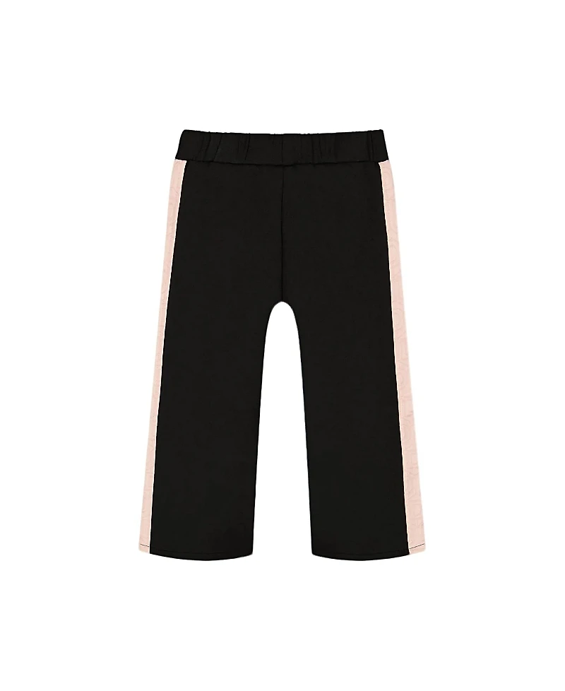 Deux par Deux Girls' Cropped Wide Leg Pant with Contrast Band
