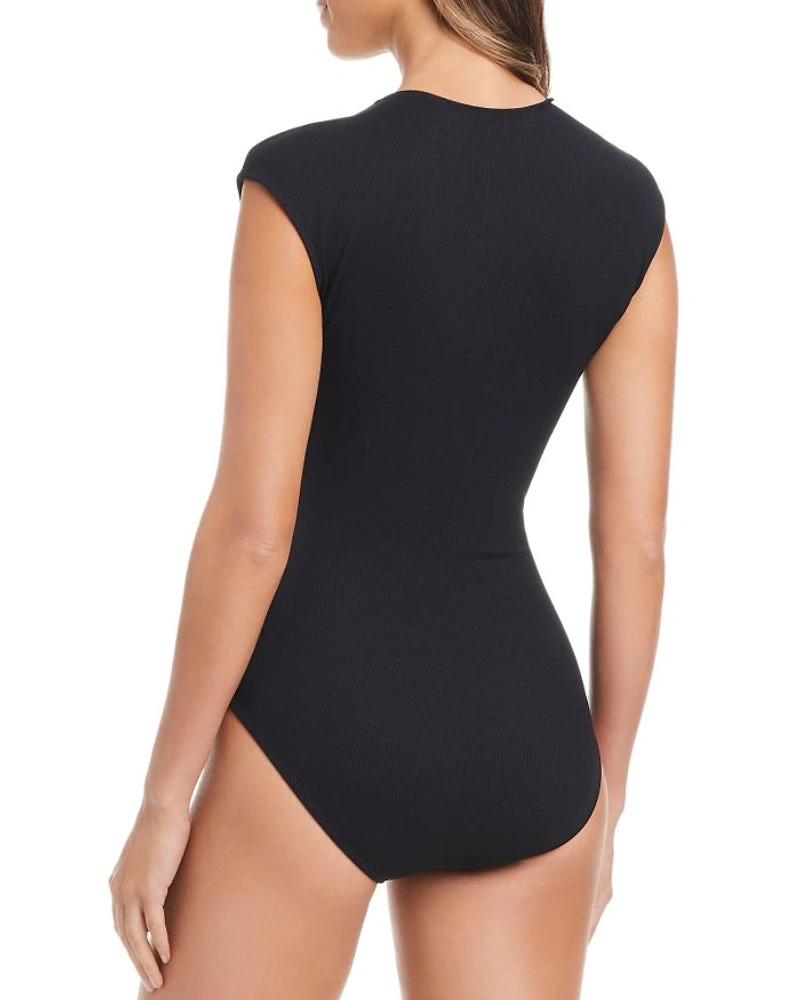 Cap Sleeve One Piece Swimsuit