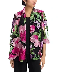Caroline Rose Embroidered Swing Cardigan