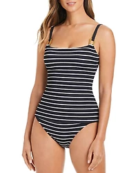 Square Neck Textured Tankini Top