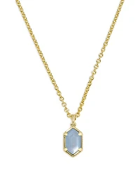 Hallie Mother Of Pearl Pendant Necklace Gold Tone, 18"