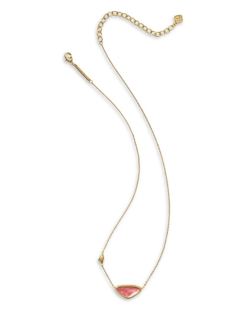 Margot Pink Shell Short Pendant Necklace, 16-18"