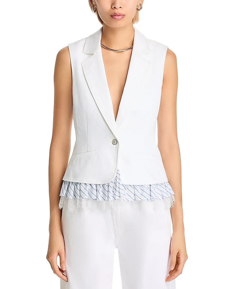 Cinq a Sept Striped Le Petit Denim Roxie Vest