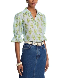 Cinq a Sept Papyrus Floral Pintuck Fiona Top