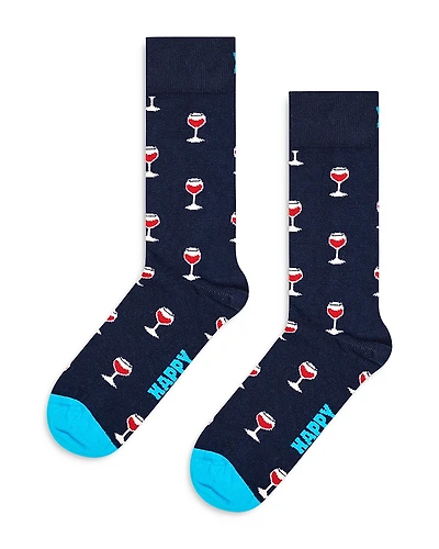 Happy Socks Glass of Wine Crew Socks